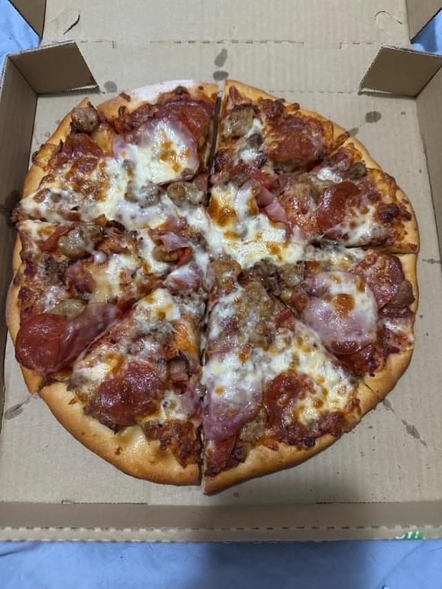10" Gluten Free Meat Lover's Pizza.